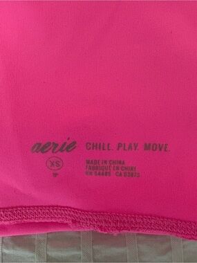 aerie Hot Pink Active Crop Top with Logo